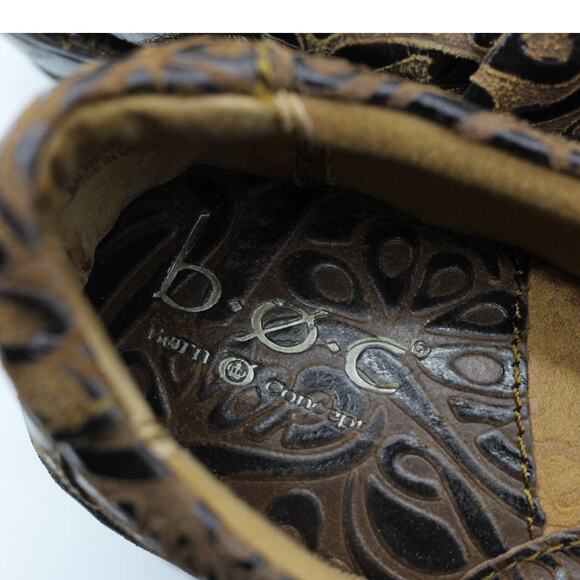 BOC Born Concepts brown paisley printed leather clogs womens 7.5 workwear nurse - Picture 8 of 8